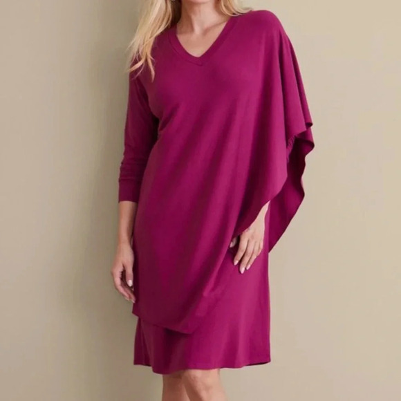 Soft Surroundings Size Medium Marla Dress in Dark Fuchsia - Picture 1 of 4